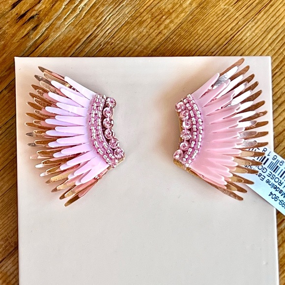 🌺🎉HP🎉🌺 NWT Mignonne Gavigan Mini Madeline Earrings Rose Gold Pink - Picture 12 of 16